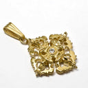 Large Double Vajra Pendant - 18K Gold w/diamond