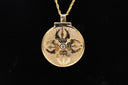 Double Vajra Locket - 9K Gold w/diamond