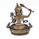 Manjushri Oxidized Copper Statue - 4"