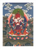 Thangka Print - Red Vajrasattva and Consort -7.5x10 Imperfect