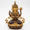 Partially Gilded Chenrezig Statue 8"