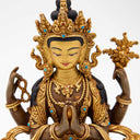 Partially Gilded Chenrezig Statue 8"