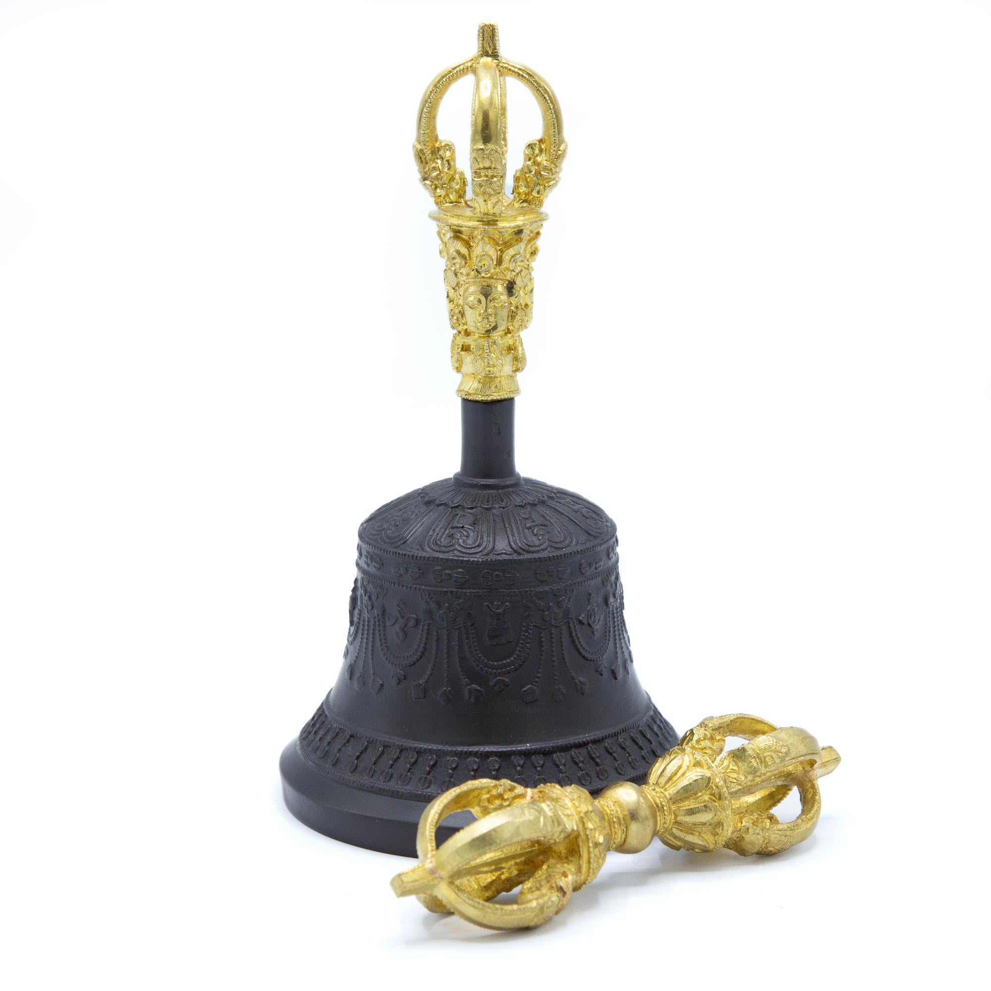 Five-pronged Antiqued Bell & Dorje - Standard