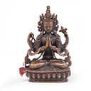 Chenrezig Oxidized Copper Statue - Small