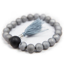 Matte Gray Druzzy Agate Wrist Mala - 8mm