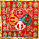 Red Double Dorje Door Curtain