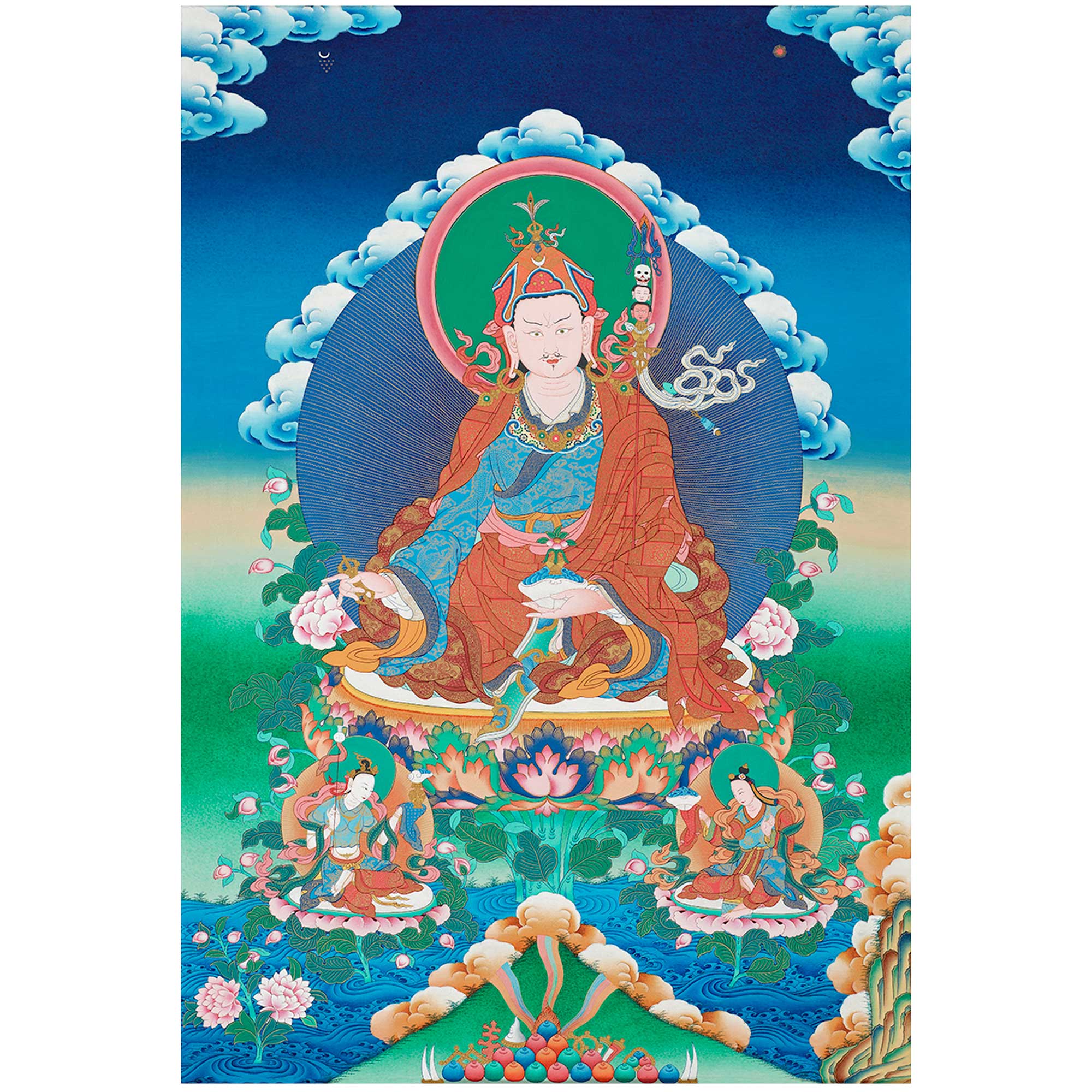 Guru Rinpoche Thangka Print - A4