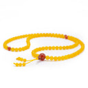 Yellow Agate with Carnelian Mala - 8mm