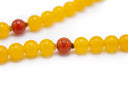 Yellow Agate with Carnelian Mala - 8mm