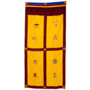 Yellow Cotton Auspicious Symbols Door Curtain