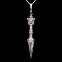 Sterling Silver and Meteorite Phurba Pendant