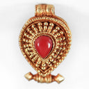 Gold-Plated Coral Teardrop Gau