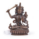 Manjushri Oxidized Copper Statue - Small