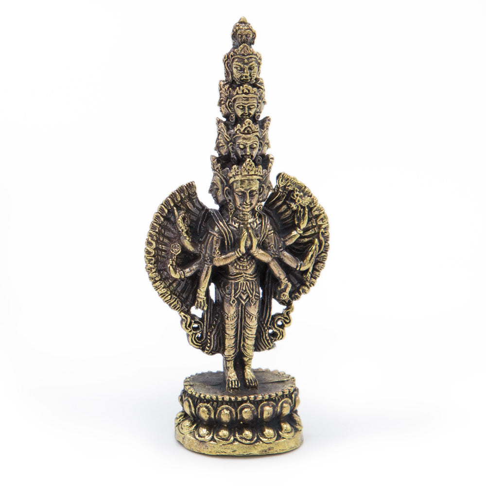 1000-armed Avalokiteshvara Brass Statue - Mini