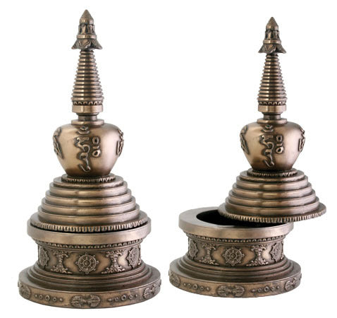 Stupa Cast Resin Statue Box