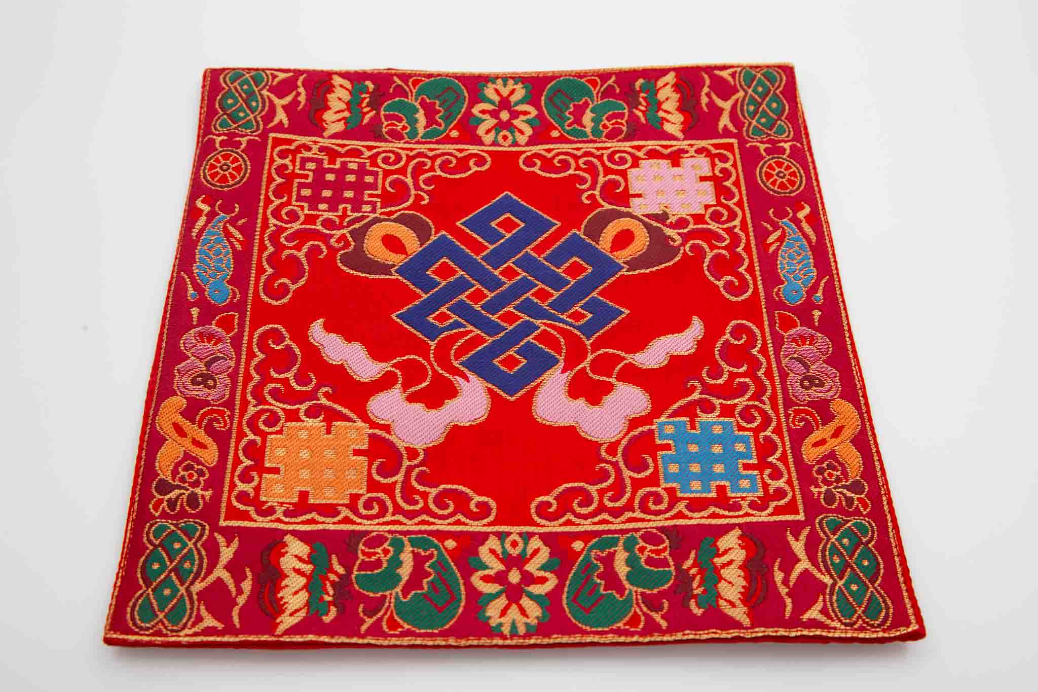 Endless Knot Bell & Dorje Mat | Red