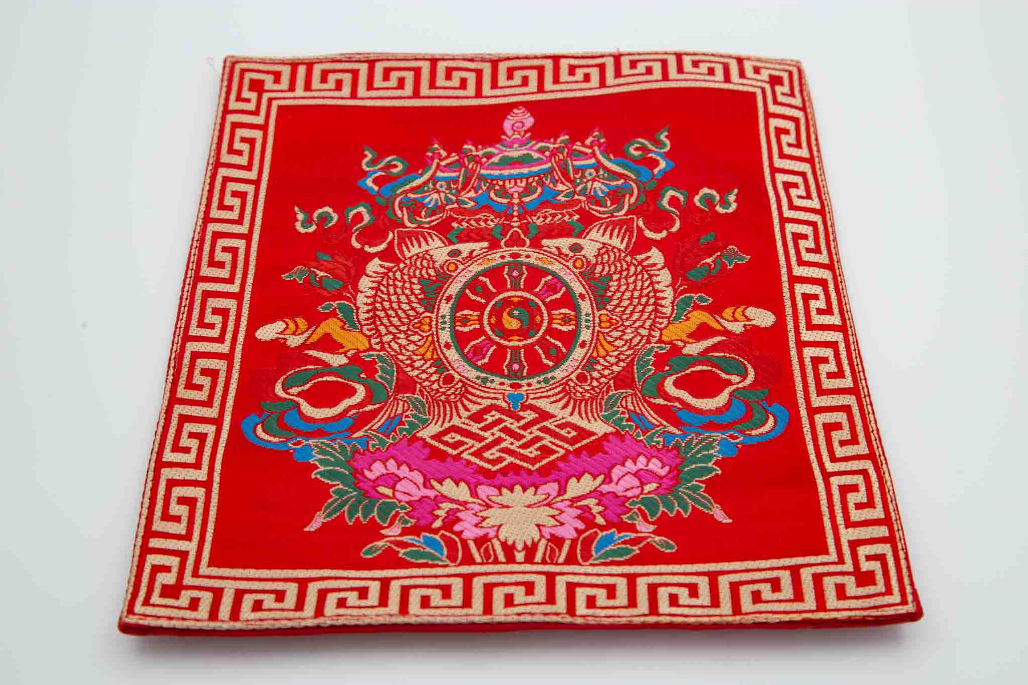 Bell & Dorje Mat || Auspicious Symbols - Red