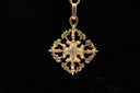 Large Double Vajra Pendant - 18K Gold w/diamond