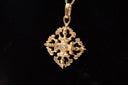 Large Double Vajra Pendant - 18K Gold w/diamond