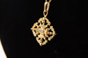 Large Double Vajra Pendant - 18K Gold w/diamond