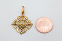 Large Double Vajra Pendant - 18K Gold w/diamond