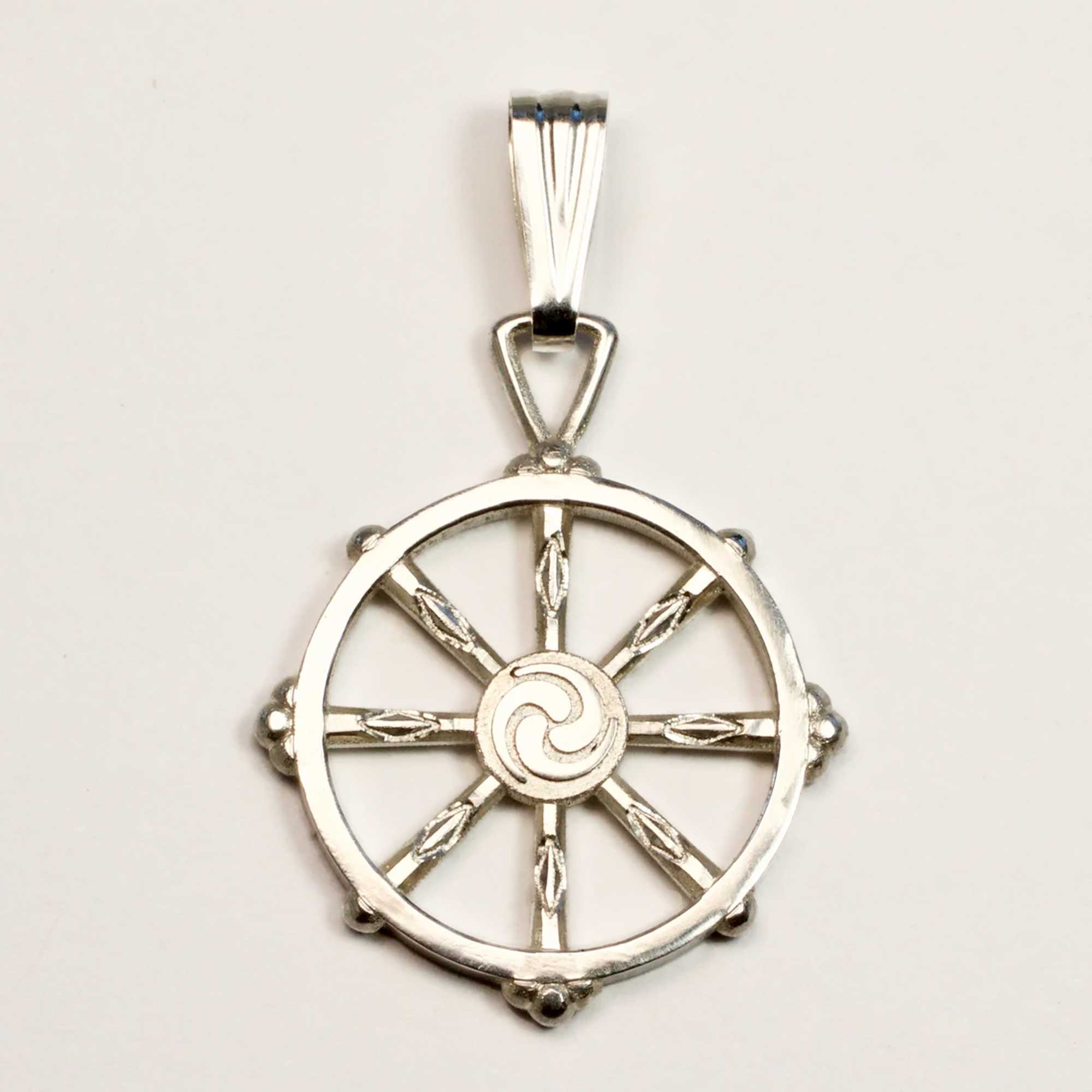Divine Wheel Large Dharma Wheel - Sterling Silver – Tibetan Treasures