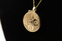 Double Vajra Locket - 9K Gold w/diamond