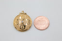 Double Vajra Locket - 9K Gold w/diamond