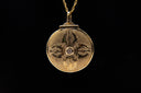 Double Vajra Locket - 18K Gold w/diamond