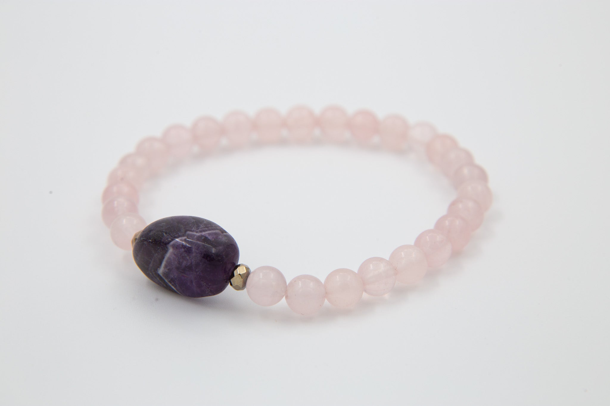 Prostration Mala- Rose Quartz w/Amethyst