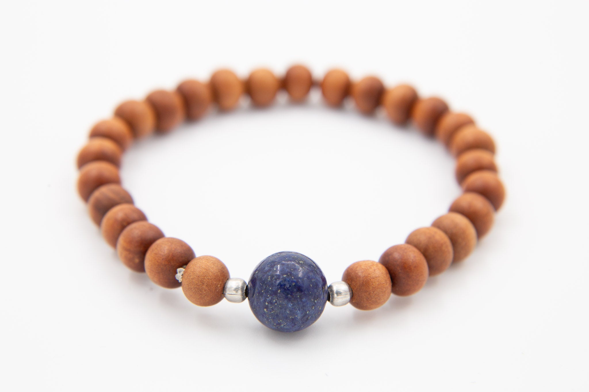 Prostration Mala- Sandalwood w/Lapis Lazuli