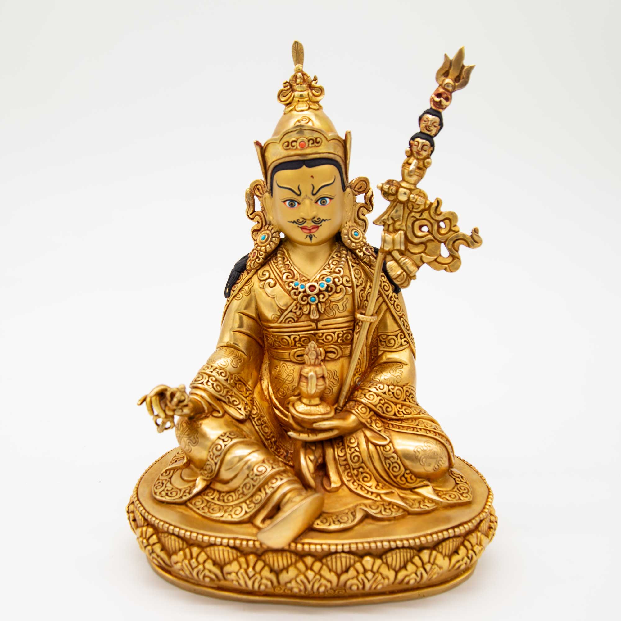 Extra Fine Fully Gilded Guru Rinpoche Statue 8
