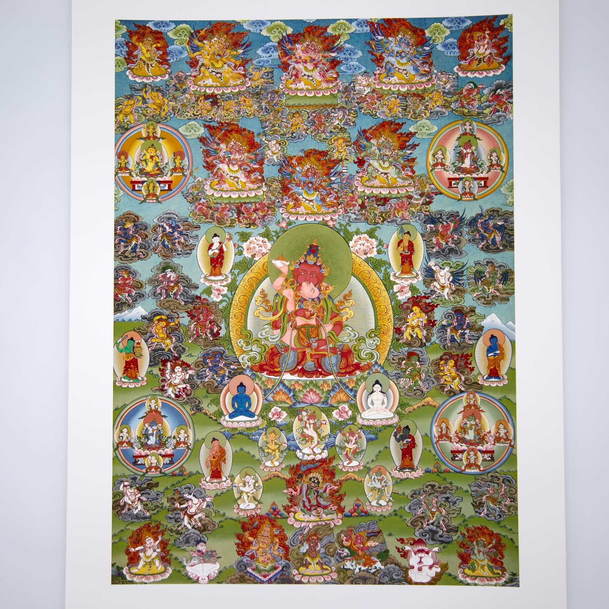 Thangka Print - Red Vajrasattva Mandala - Clearance