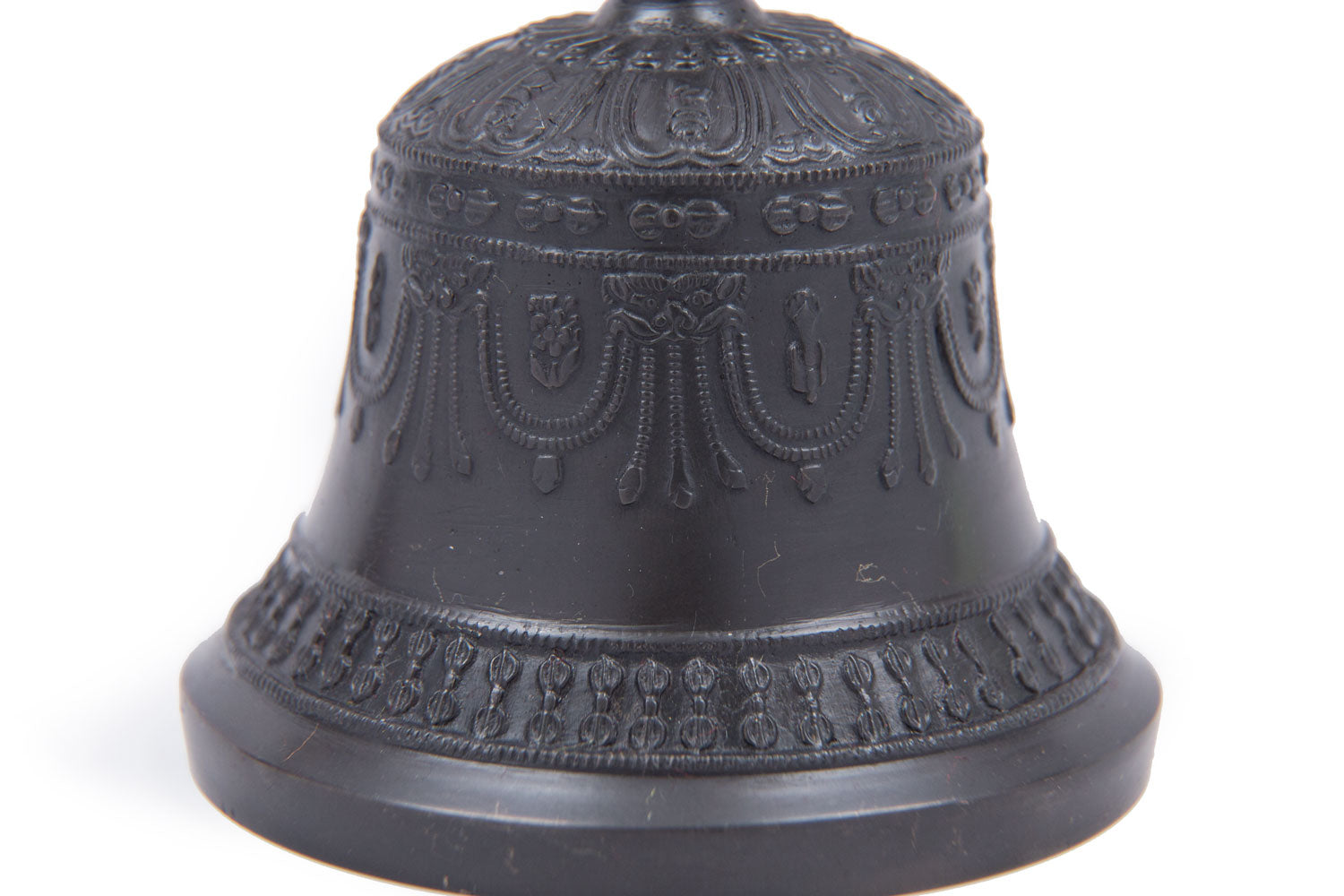 Five-pronged Antiqued White Metal Bell & Dorje - Standard