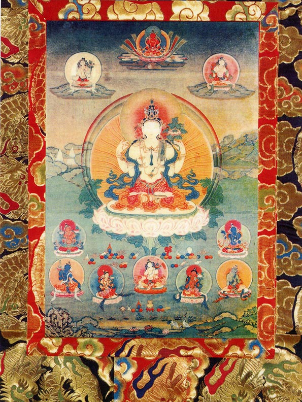 Avalokiteshvara and the 8 Bodhisattvas Card