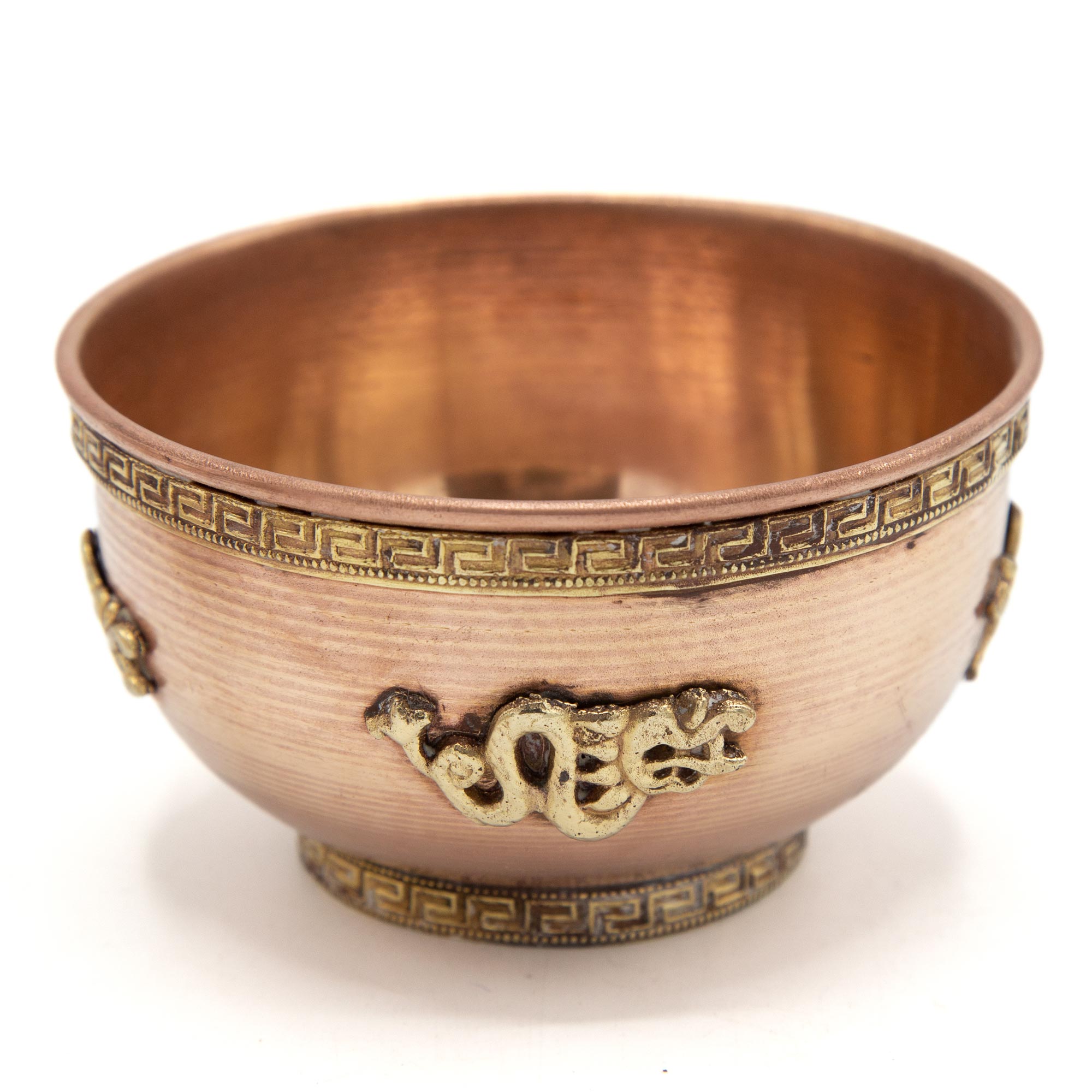 Copper and Brass Dragon Offering Bowls - 4.25