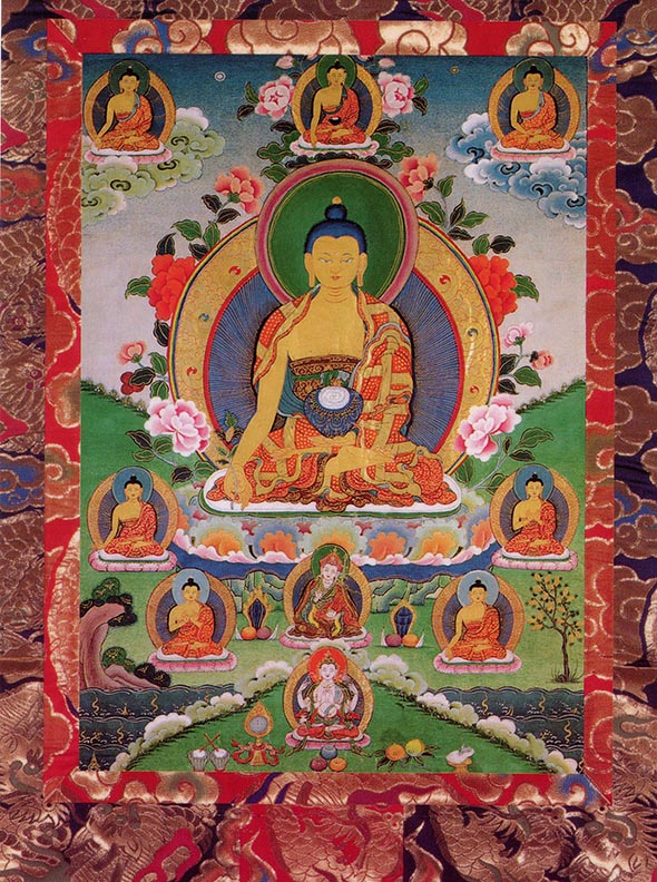 Golden Medicine Buddha Card