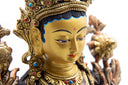 Green Tara Statue - 3 Metals - 14"