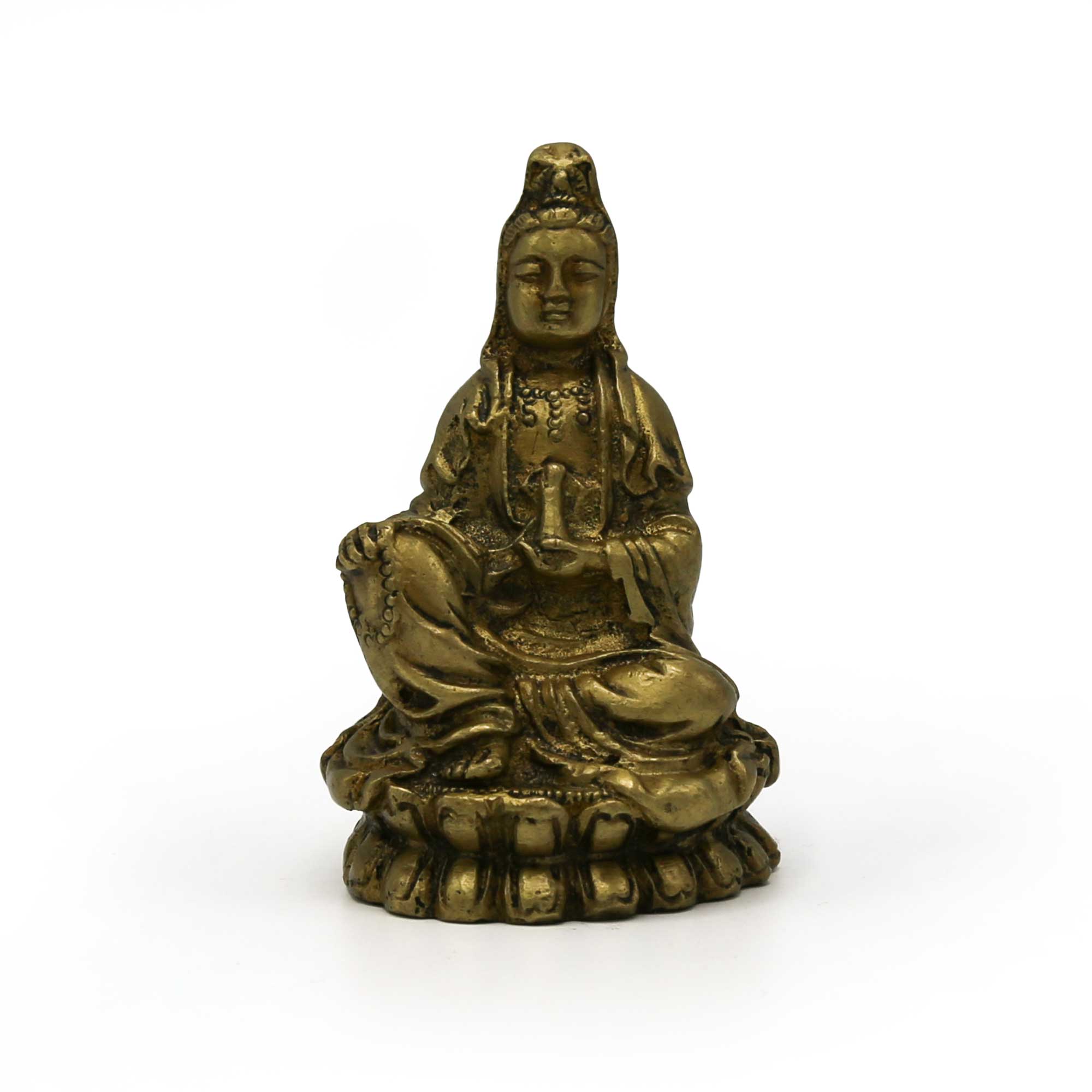 Kwan Yin Statue - Brass - Mini