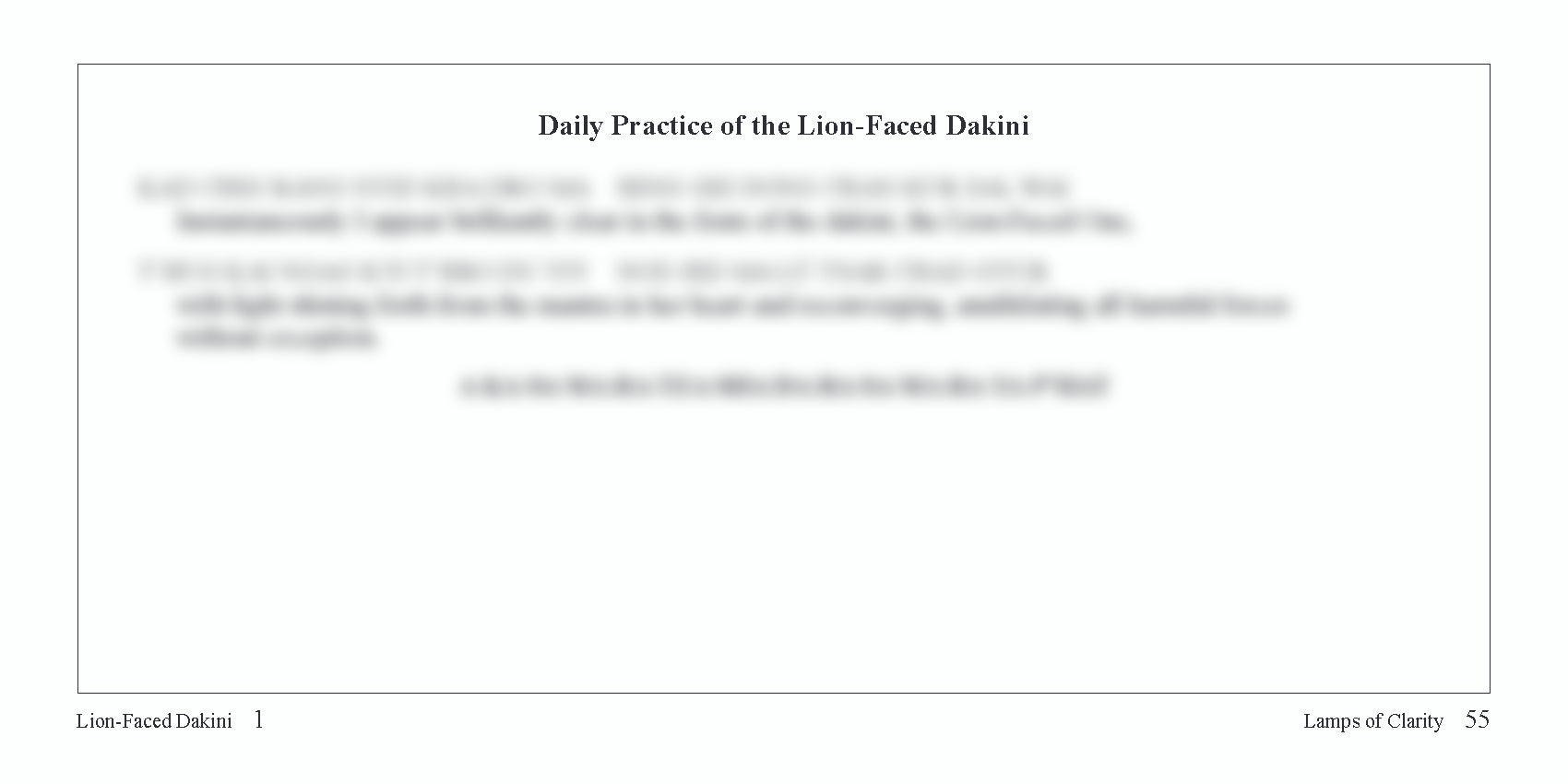 Concise Lion-Faced Dakini Text