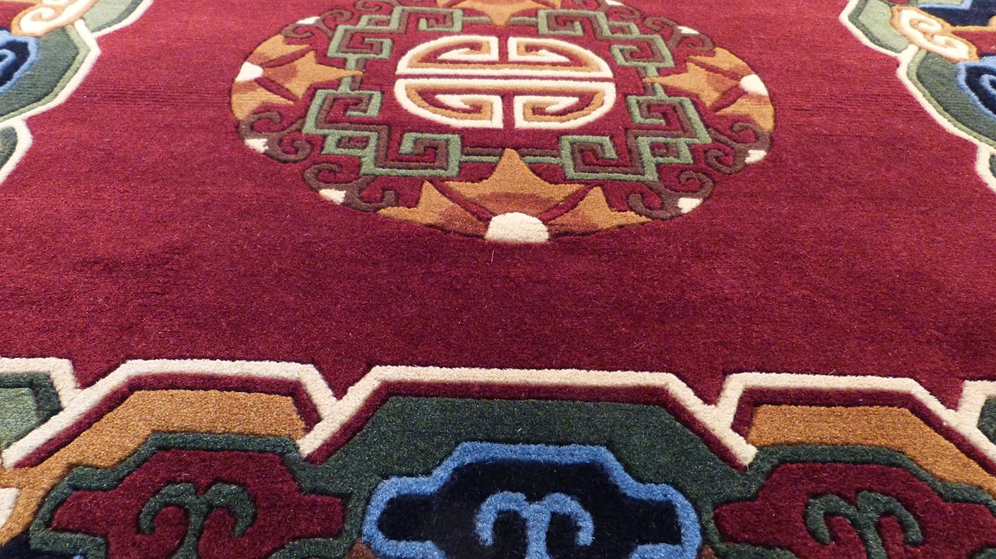 Burgundy Circle Meditation Carpet
