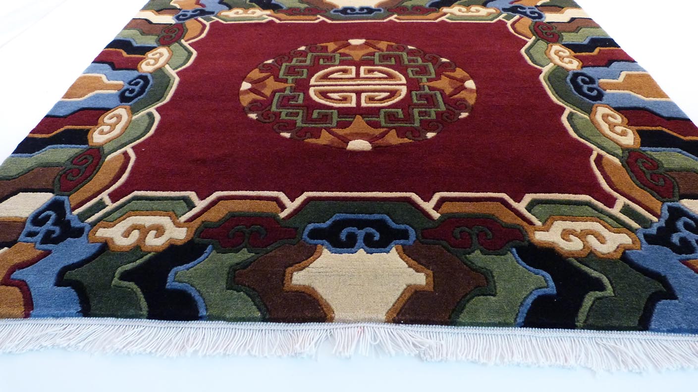 Burgundy Circle Meditation Carpet