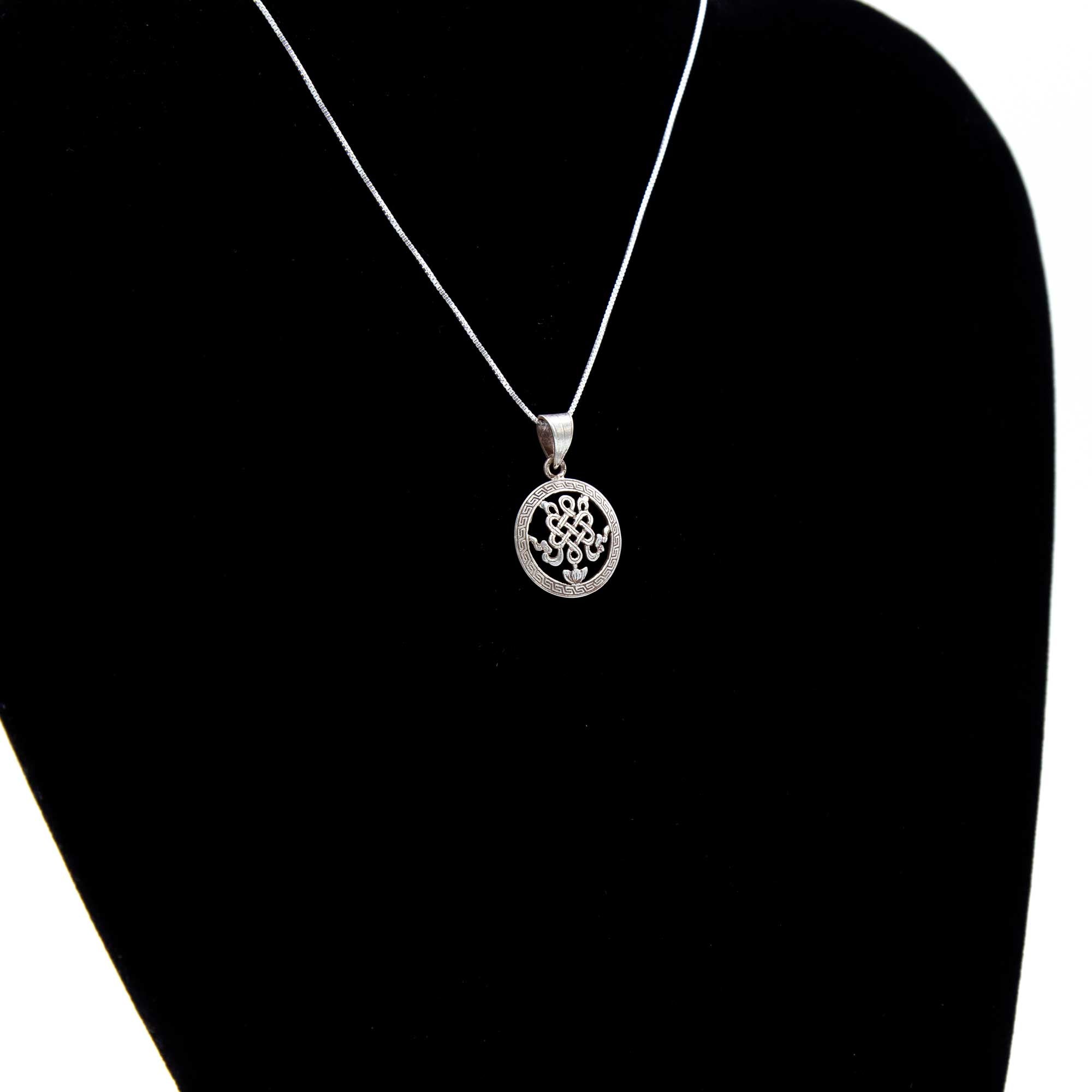 Auspicious Symbol Pendant - Sterling Silver