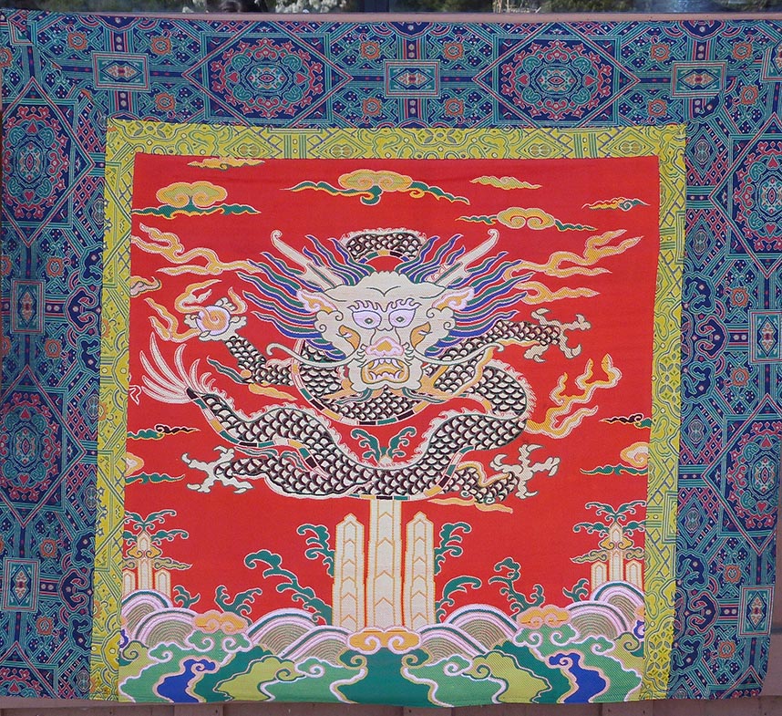 Red Throne Cover Set of 4 Khadi Chinese Brocade