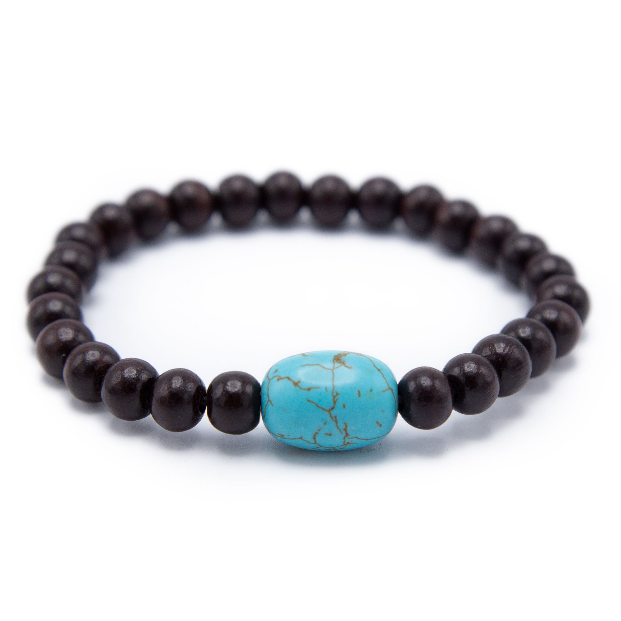 Rosewood and Turquoise Prostration Mala - 8mm