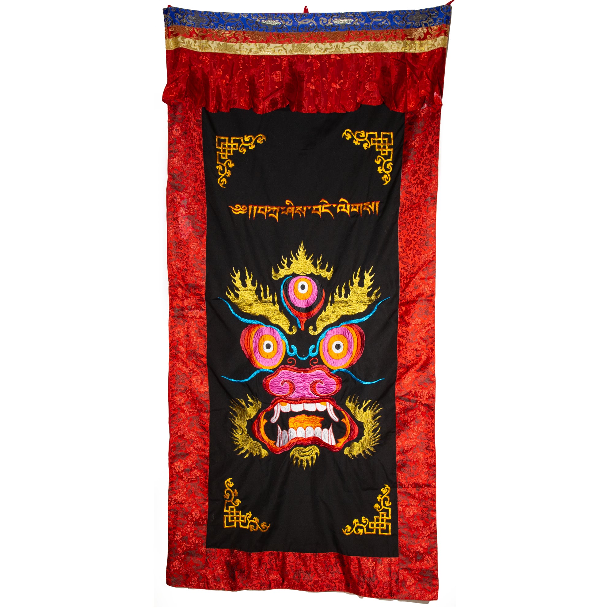 Single-faced Embroidered Wrathful Door Curtain