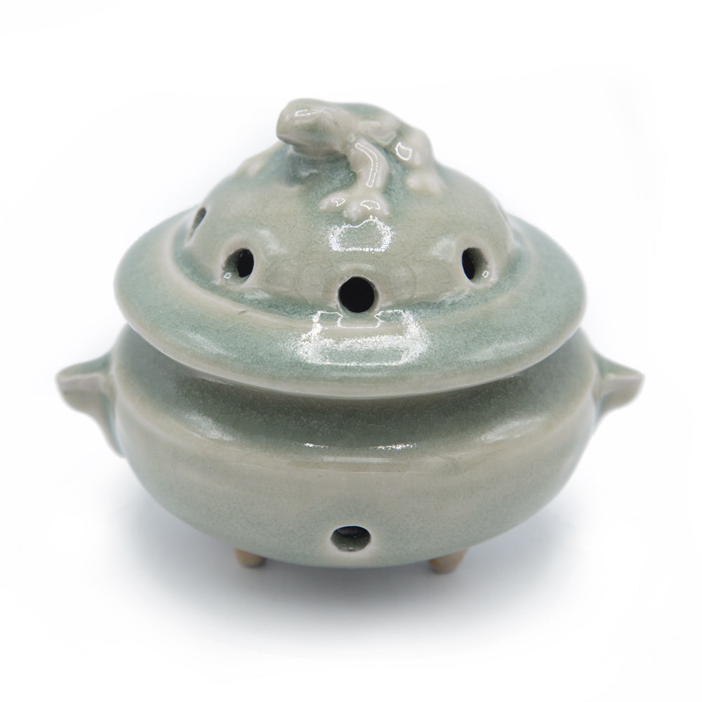 Frog Ceramic Incense Burner with Lid