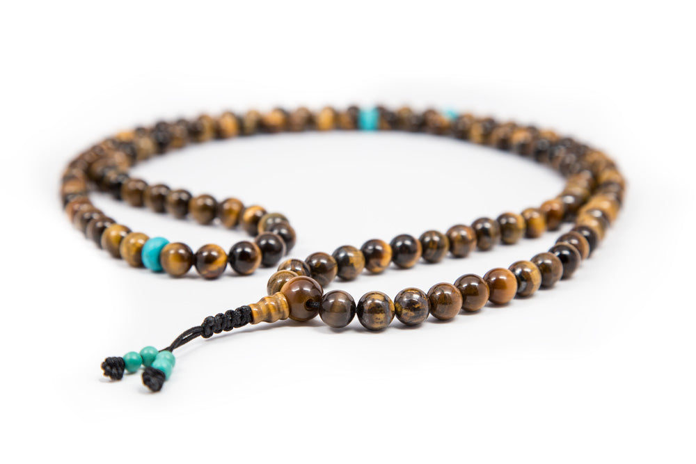 Tiger's Eye and Turquoise Mala - 8mm