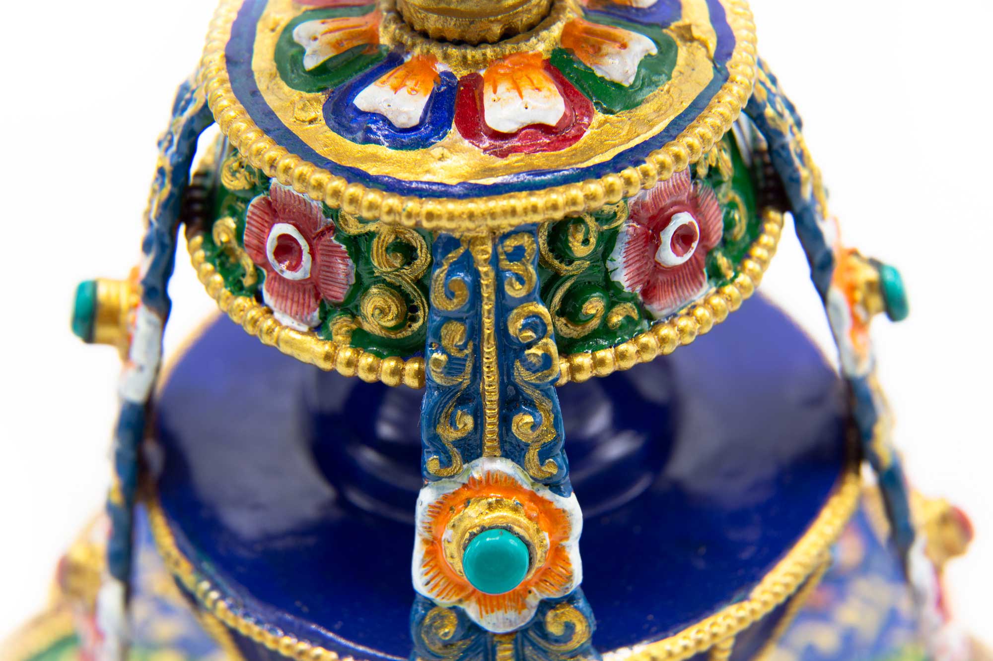 Tsebum - Long Life Vase - Painted Blue - 8.5"
