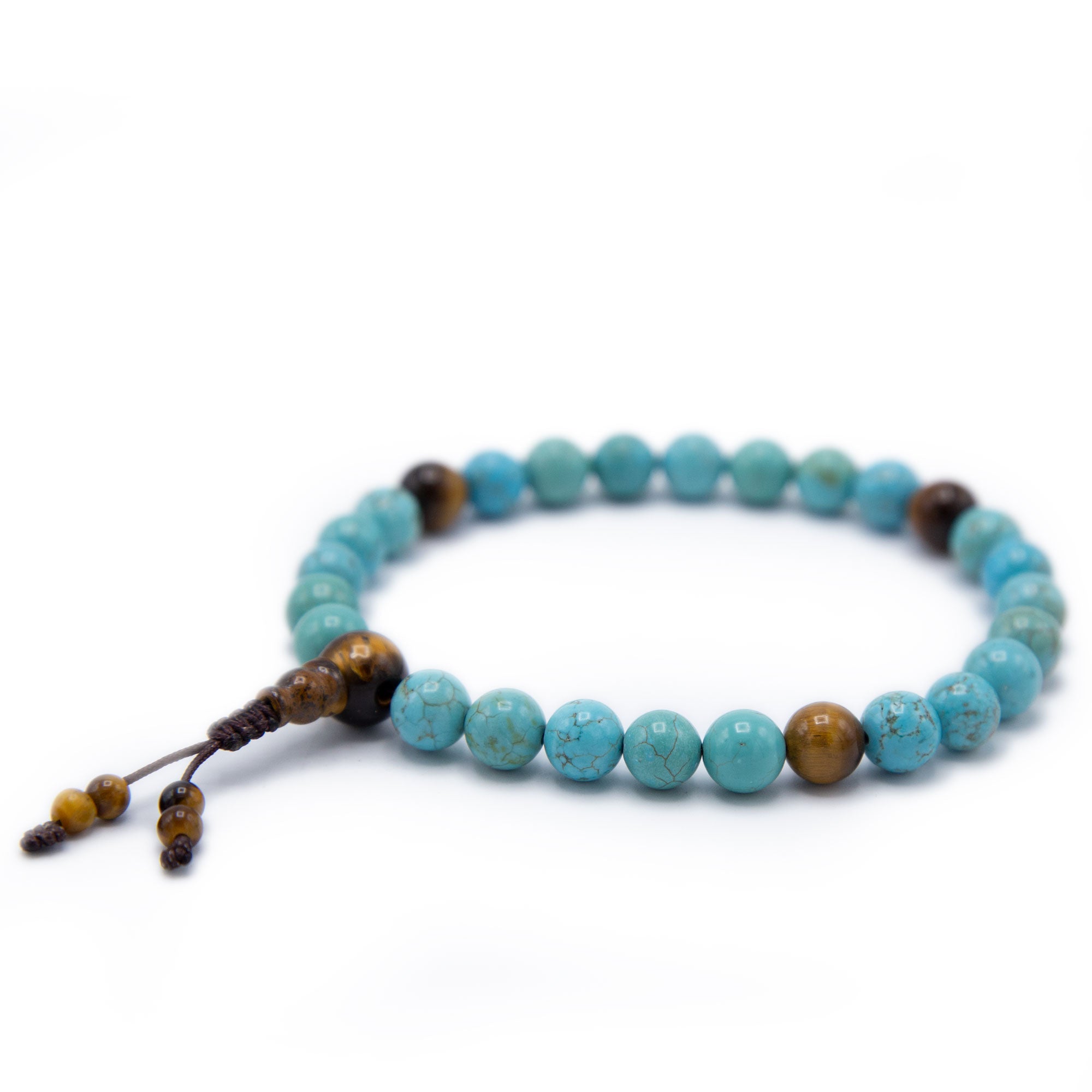 Turquoise and Tiger's Eye Pocket Mala - 8mm